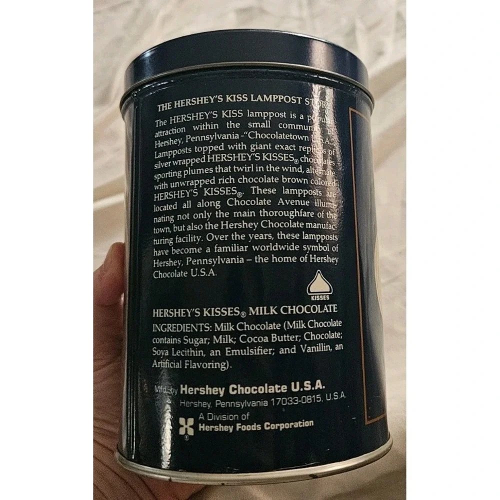 Vintage 1989 Hershey's Kisses Milk Chocolate Tin Canister Excellent‎ Condition